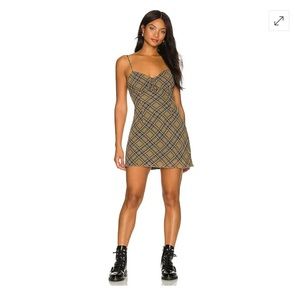 Revolve MORE TO COME Dannie Mini Dressolive - Green Plaid